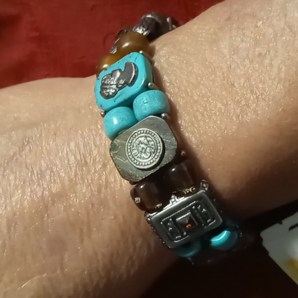 Cookie Lee designer bracelet medallions & cameo's all treated stoned